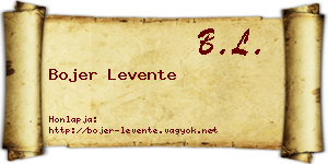 Bojer Levente névjegykártya